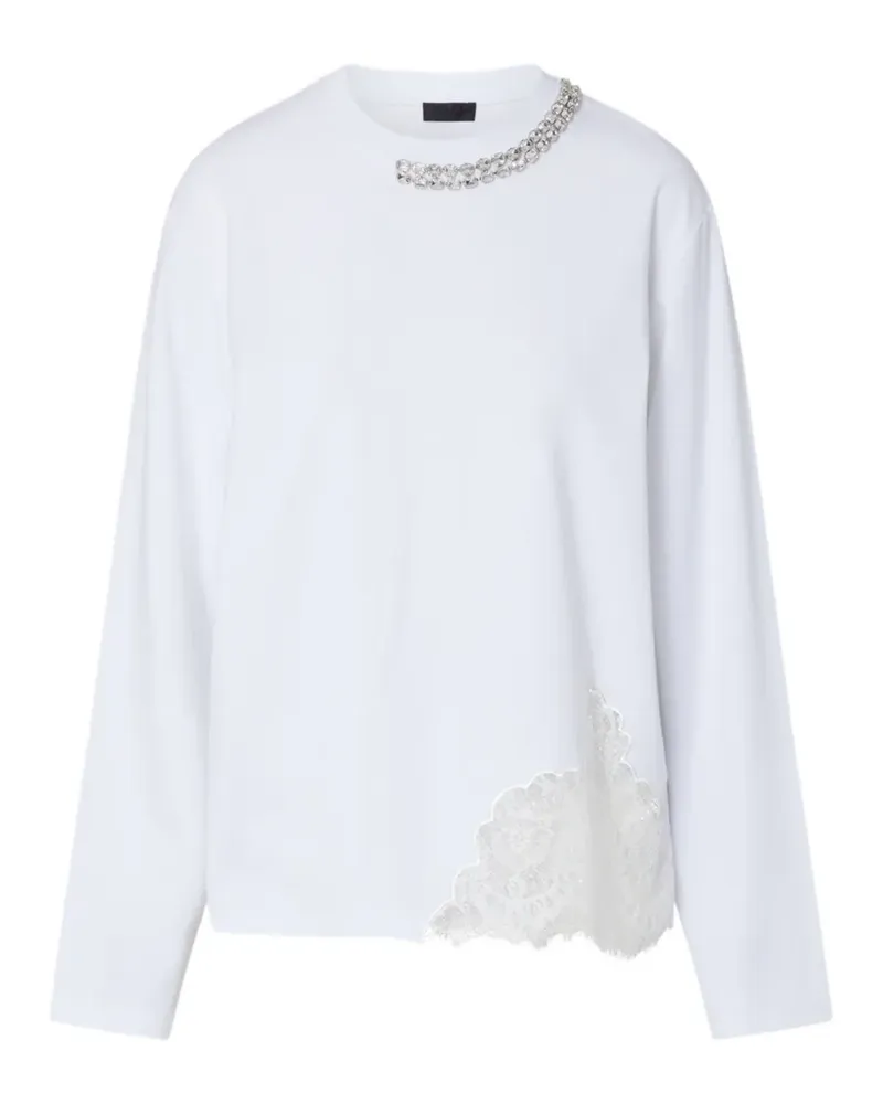 Liu Jo T-shirt with lace and jewel embellishments - Weiß Weiß