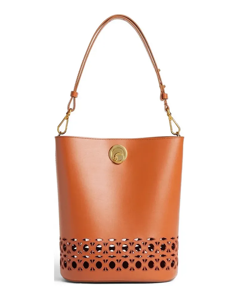 Coccinelle medium Nikla laser-cut leather shoulder bag - Orange Orange