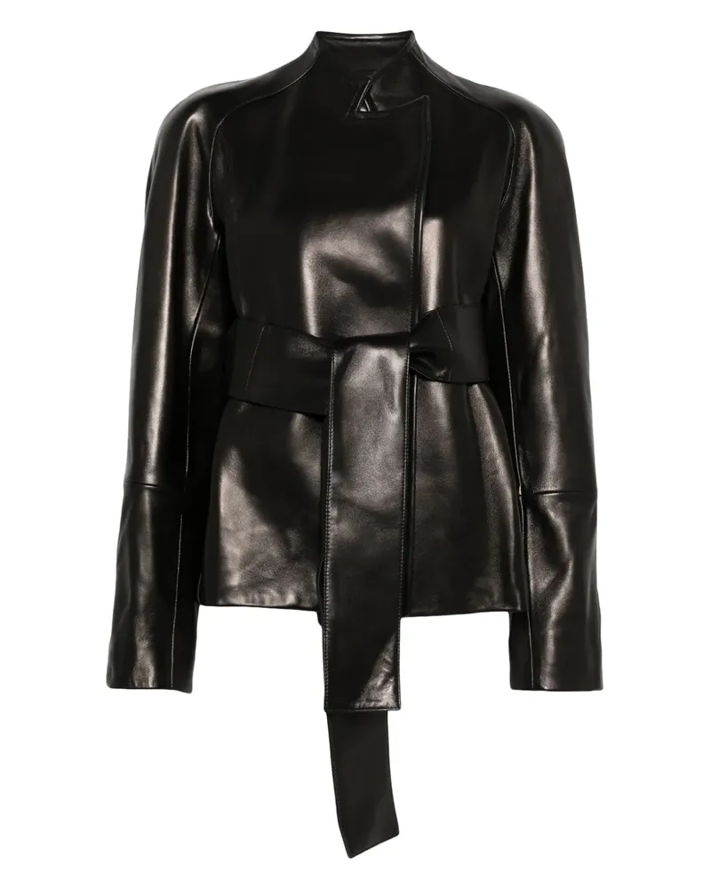 KHAITE Lederjacke mit Gürtel - Schwarz Schwarz