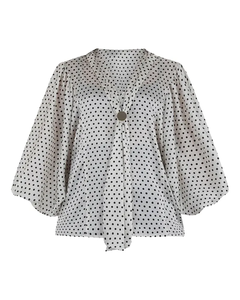 Simona Corsellini Top mit Polka Dots - Weiß Weiß