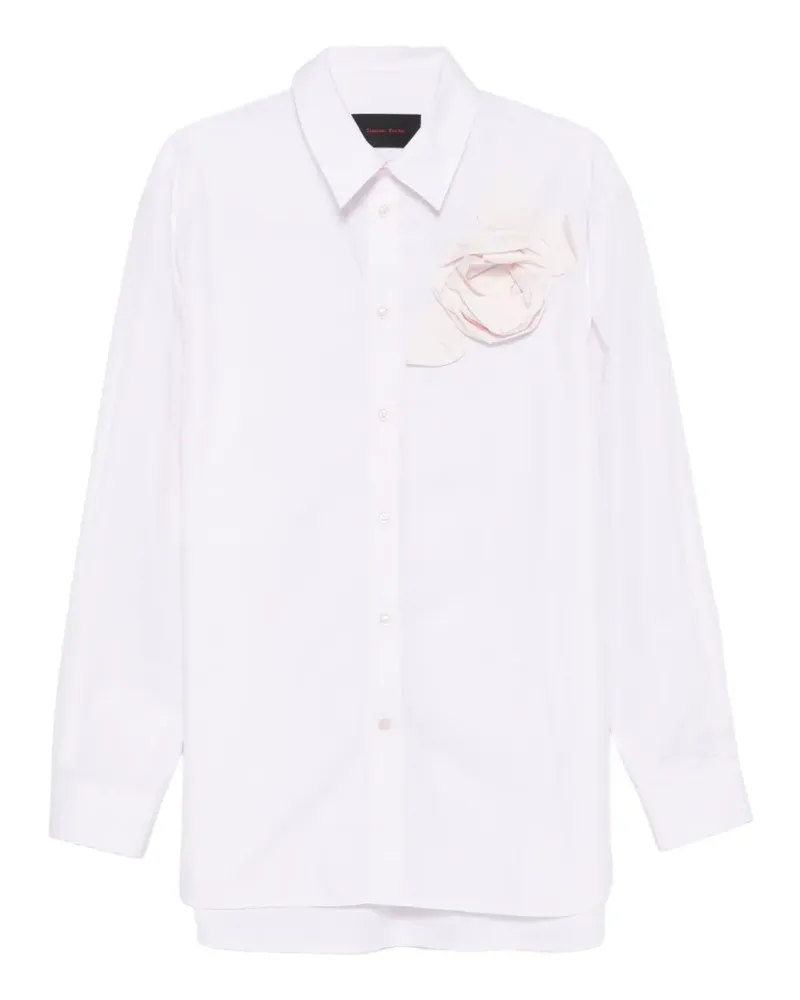 Simone Rocha Hemd mit Blumenapplikation - Rosa Rosa