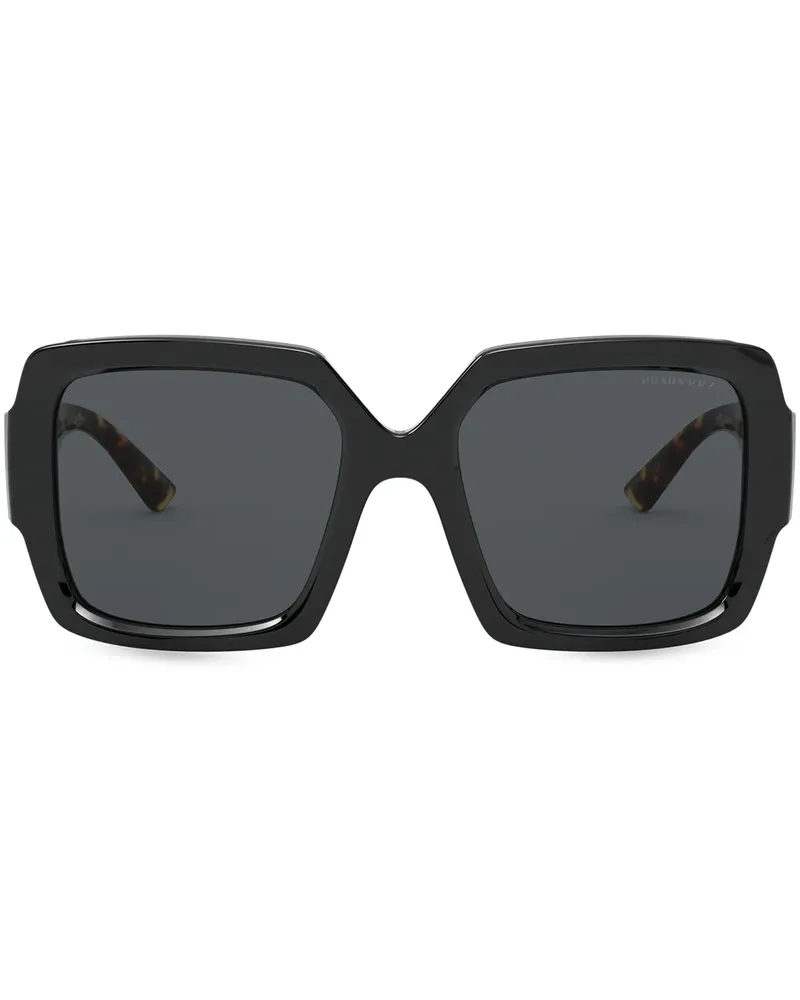 Prada Eckige Sonnenbrille - Schwarz Schwarz