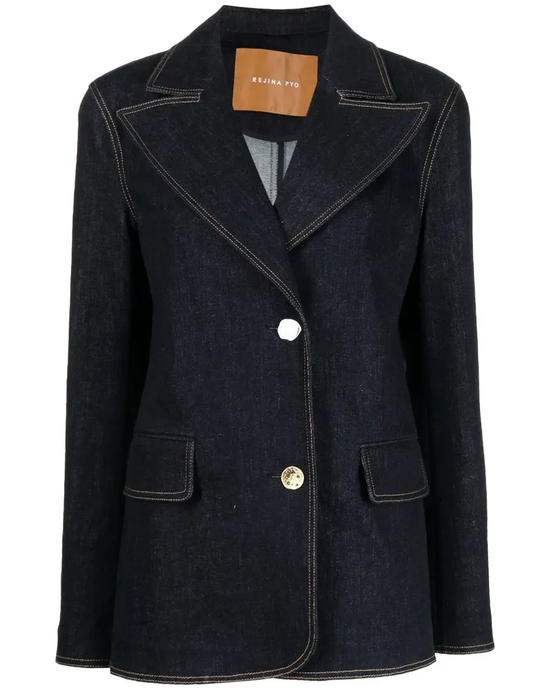 REJINA PYO Einreihiger Jeansblazer - Blau Blau