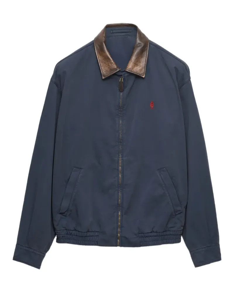 Prada Jacke mit Lederdetails - Blau Blau