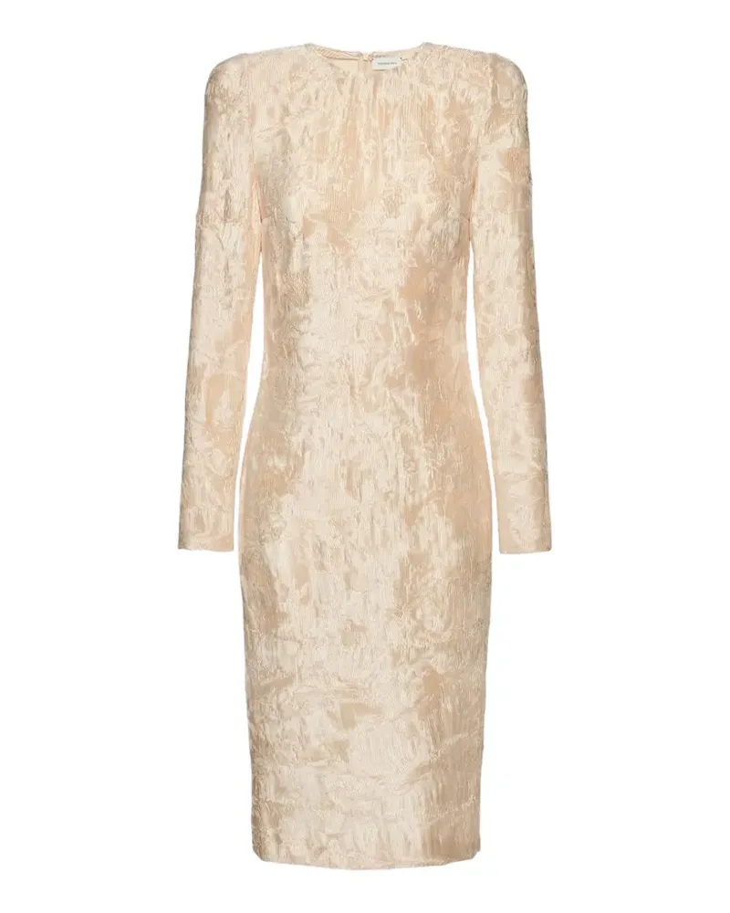 Magda Butrym textured long-sleeve midi dress - Nude Nude