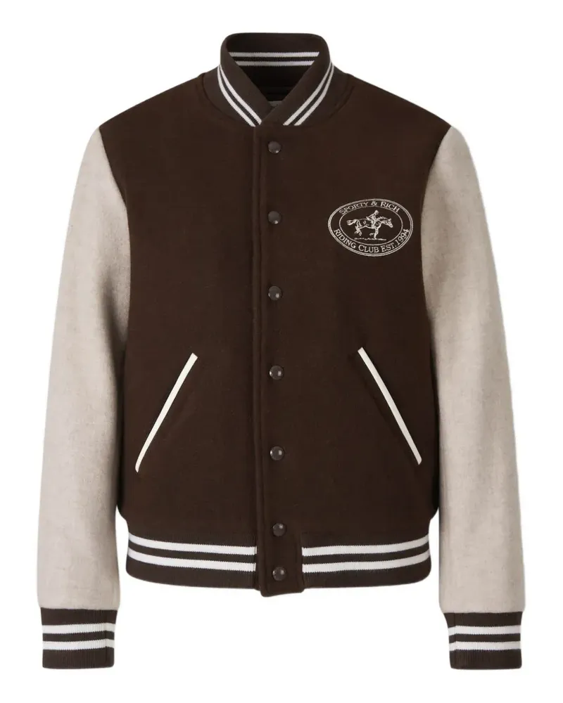 SPORTY & RICH Jacke mit Logo-Stickerei - Braun Braun
