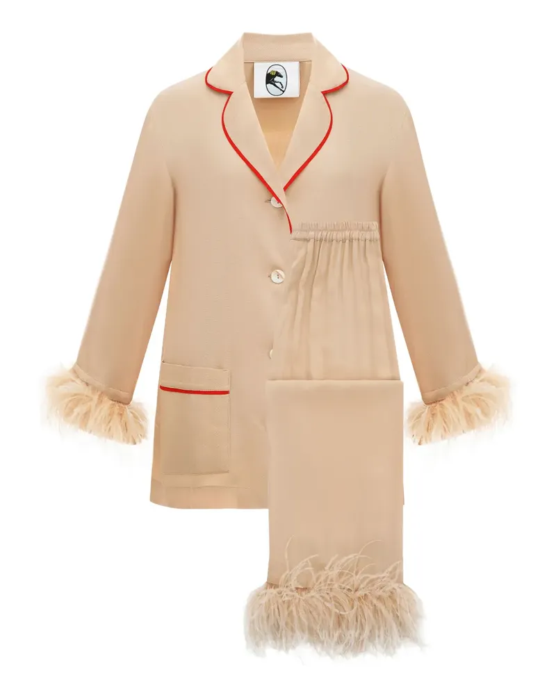 SLEEPER Party detachable-feathers pajama - Nude Nude