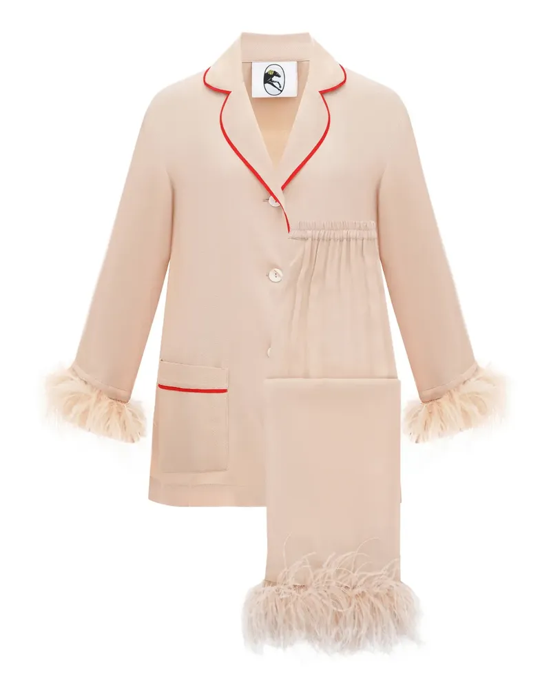 SLEEPER Party Pyjama mit abnehmbaren Federn - Nude Nude