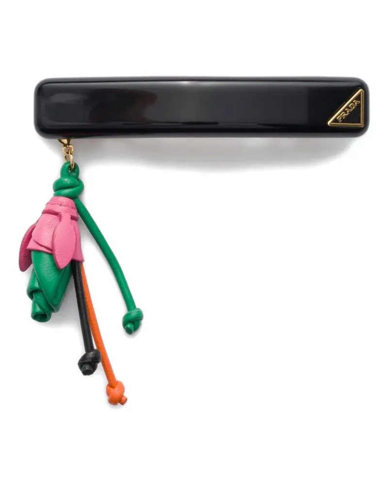 Prada Haarspange aus Acrylglas und Metall - Schwarz Schwarz