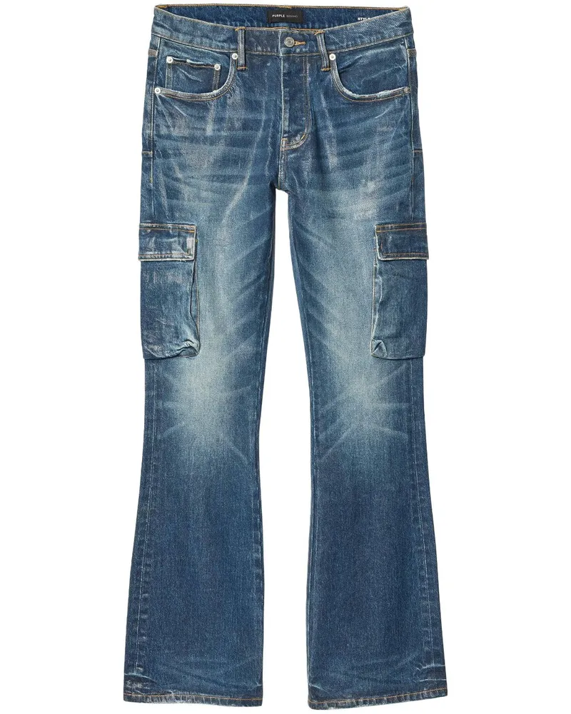 PURPLE BRAND P004 Cargo Vintage Schlagjeans - Blau Blau