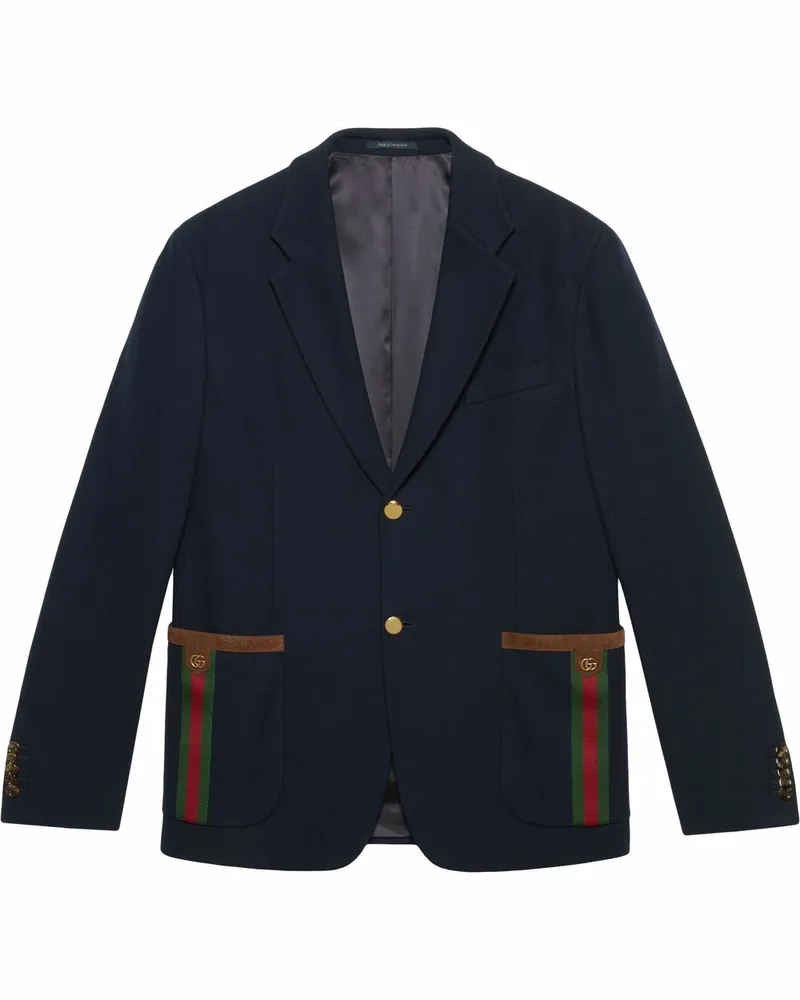 Gucci Sakko mit Webstreifen - Blau Blau