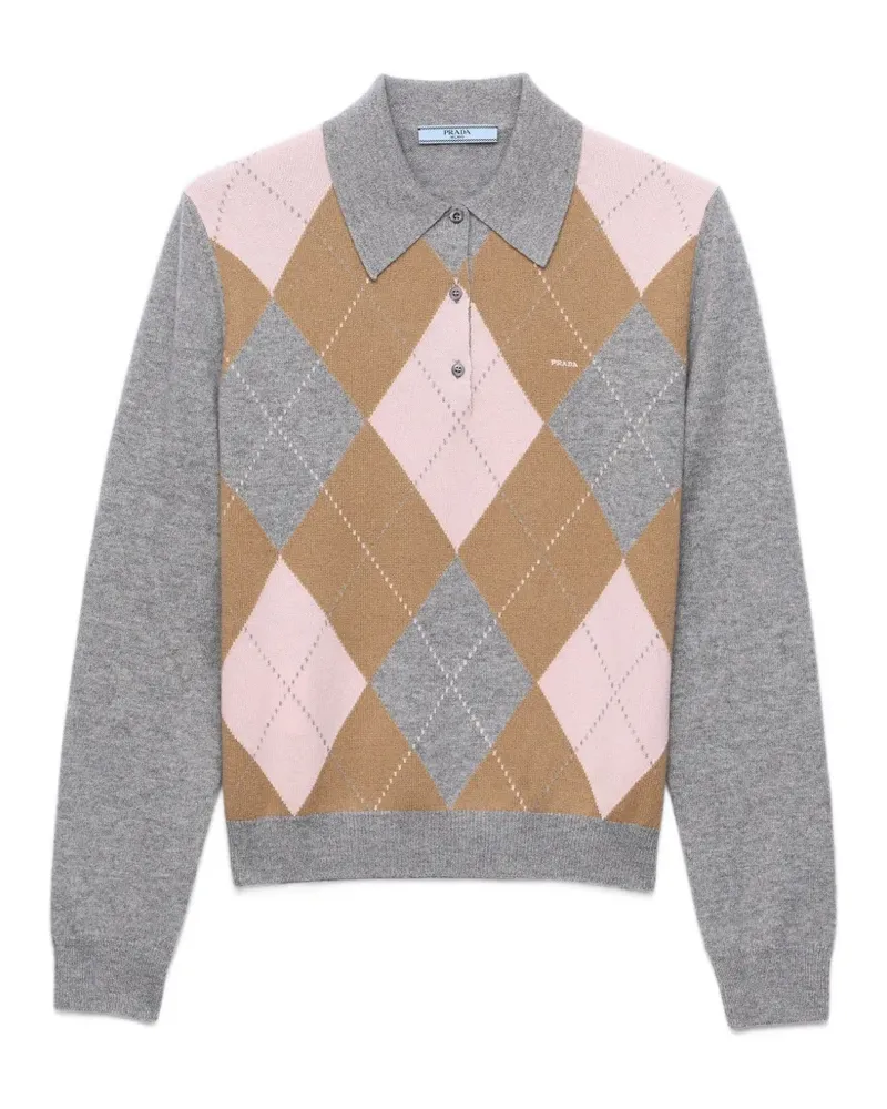 Prada argyle cashmere sweater - Grau Grau