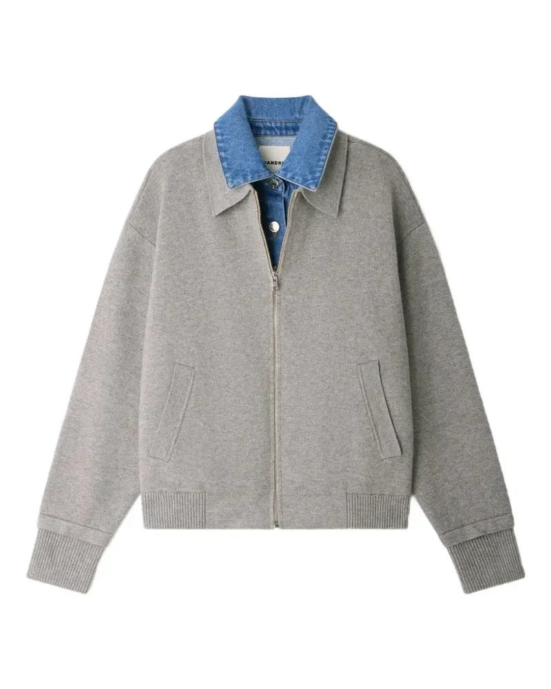 Sandro Sweatshirt mit Reißverschluss - Grau Grau