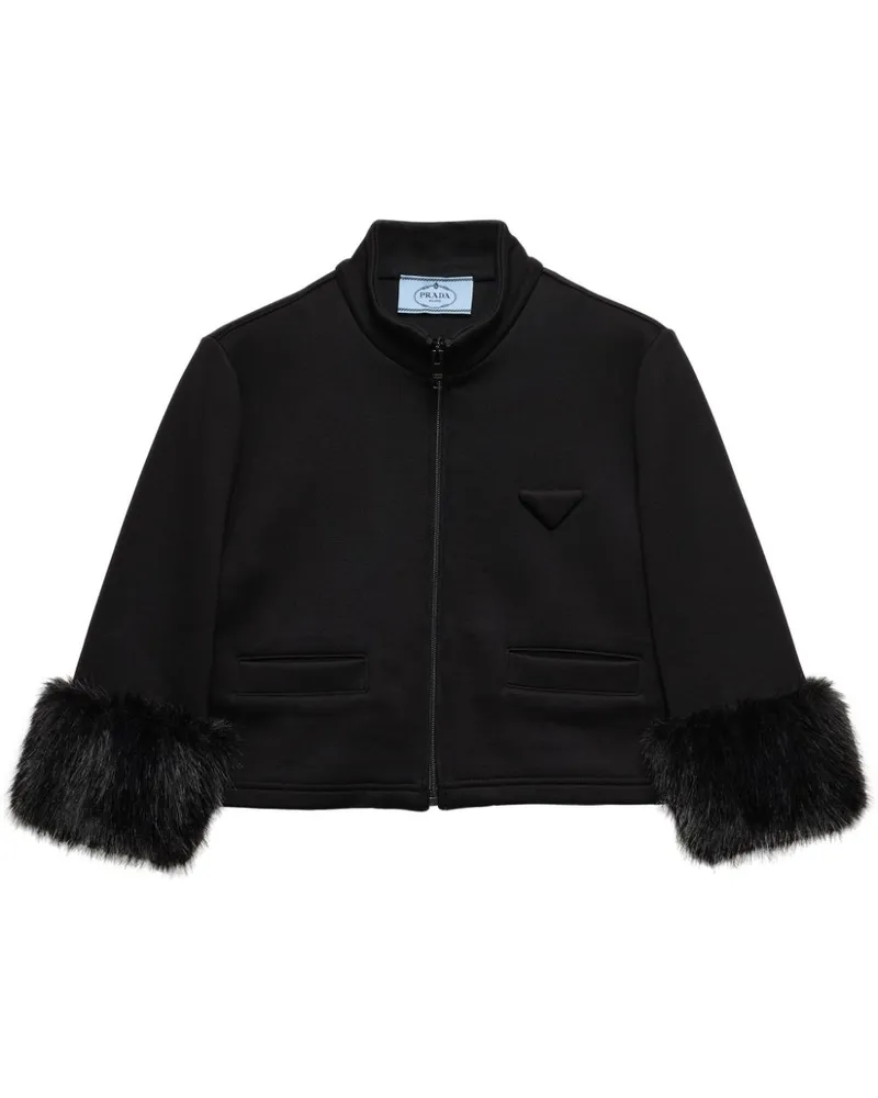 Prada Cropped-Sweatshirt - Schwarz Schwarz