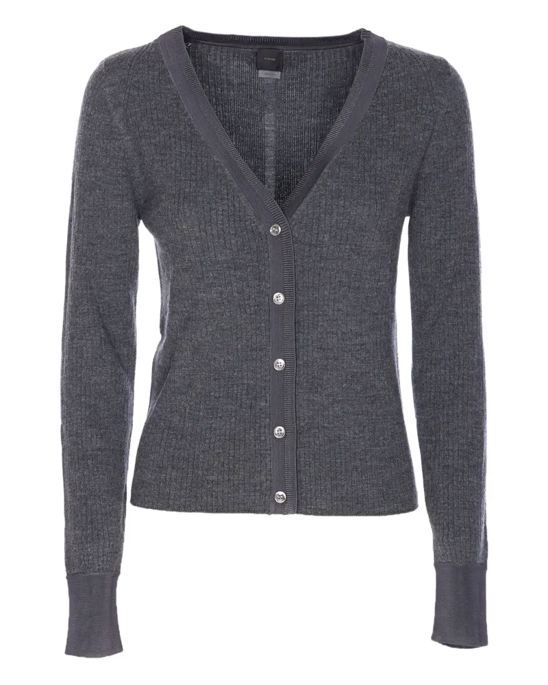 Pinko Gerippter Cardigan mit V-Ausschnitt - Grau Grau