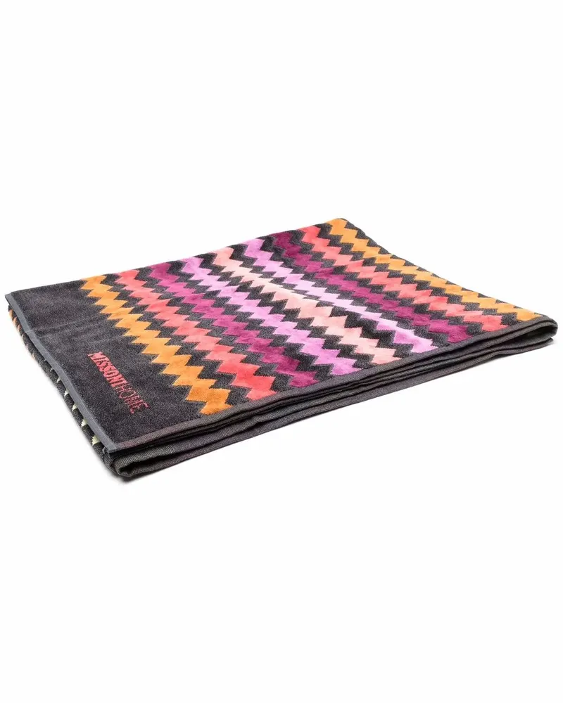 Missoni Home Badetuch mit Zickzackmuster - Schwarz Schwarz