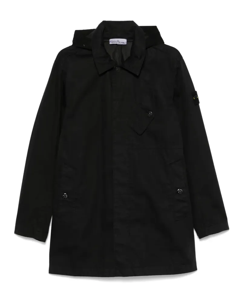 Stone Island Jacke mit Kompass-Patch - Schwarz Schwarz