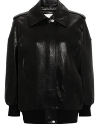 Alexander McQueen Bomberjacke aus Leder Schwarz