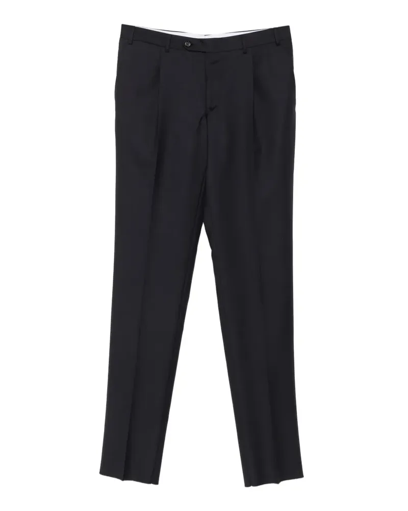 Canali Hose mit Bundfalten - Blau Blau