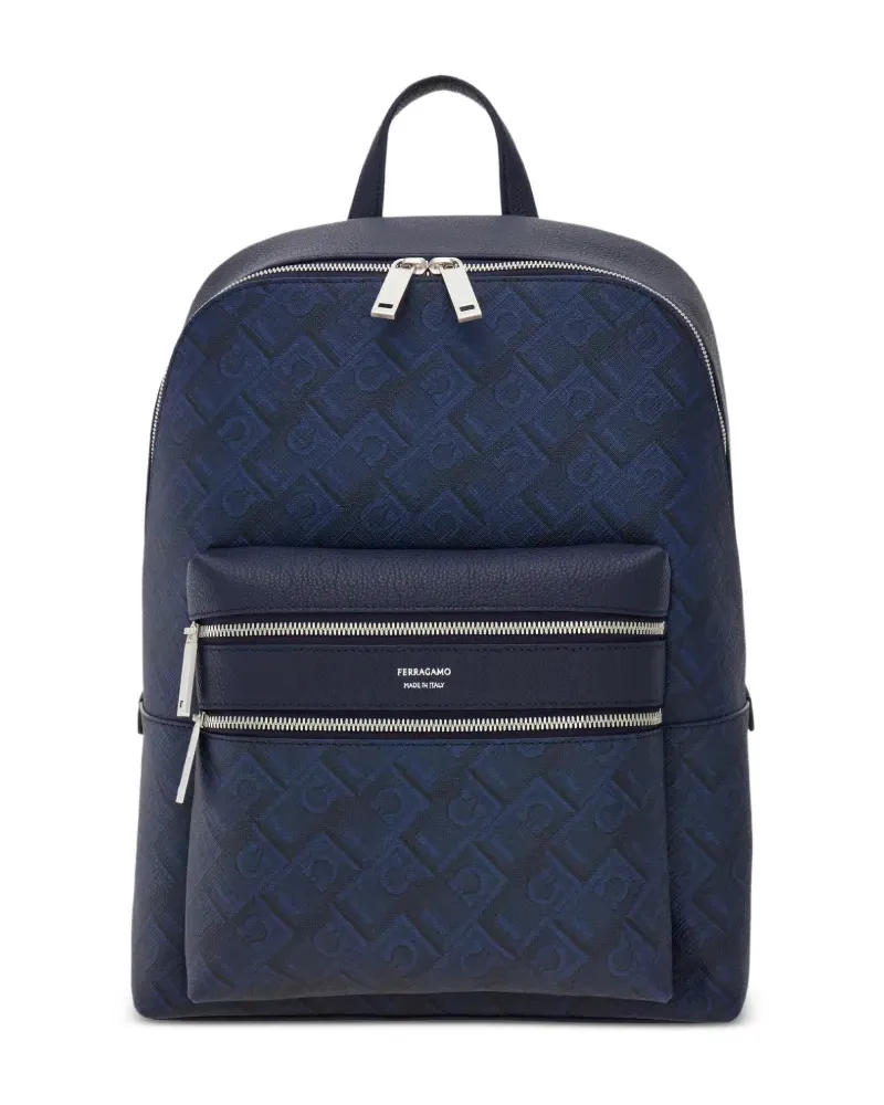 Ferragamo embossed Gancini backpack - Blau Blau