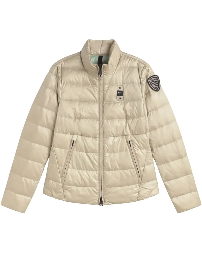 Blauer Gefütterte Jacke mit Logo-Patch - Nude Nude