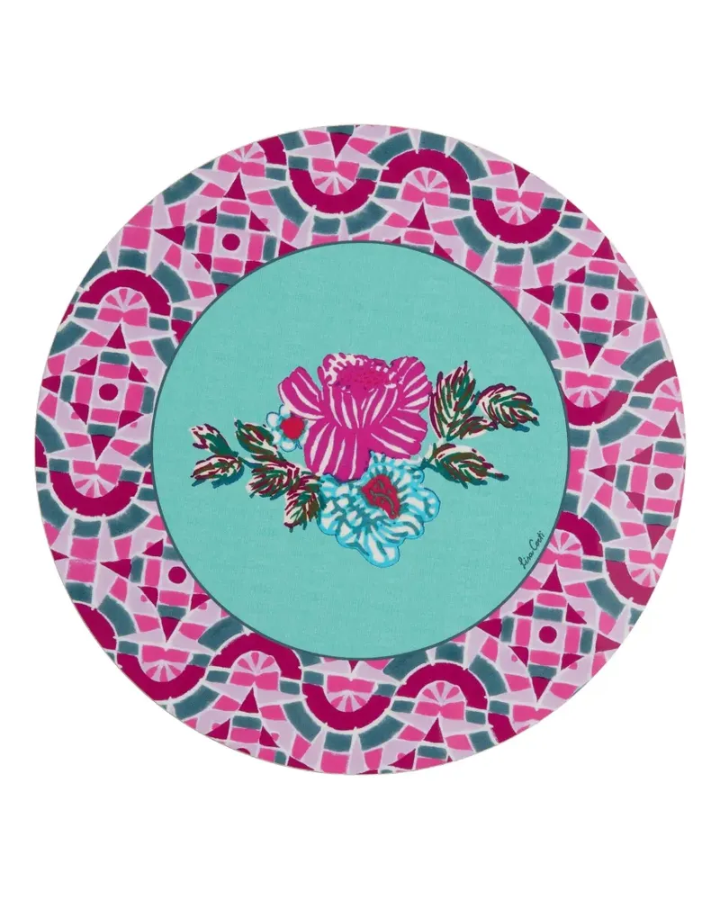 Lisa Corti Tischset mit Blumen-Print (2er-Set) - Rosa Rosa