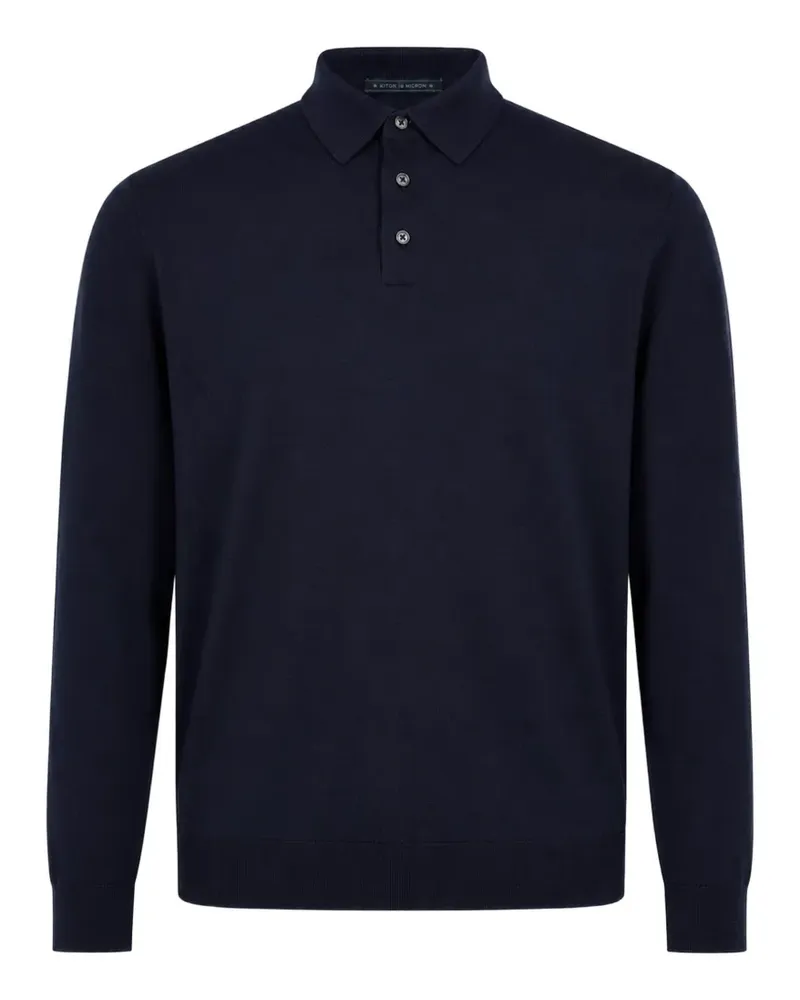 Kiton Langärmeliges Poloshirt - Blau Blau