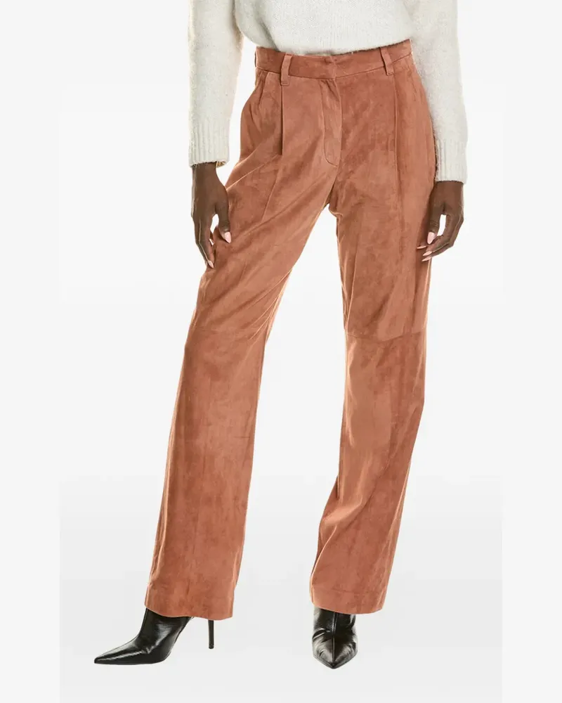 Brunello Cucinelli Wildlederhose mit Falten - Braun Braun