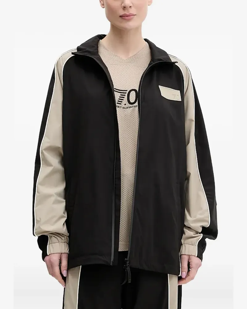 EA7 panelled zip-front jacket - Schwarz Schwarz