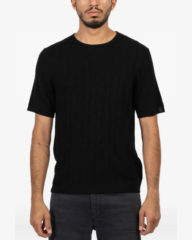 Rag & Bone Geripptes T-Shirt - Schwarz Schwarz