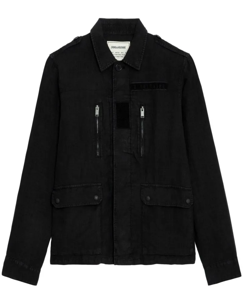 Zadig & Voltaire Kido Jacke aus Leinen - Schwarz Schwarz
