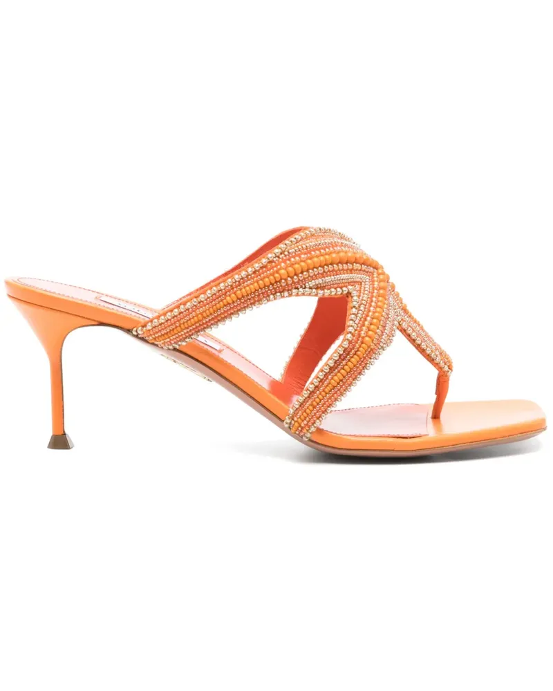 Aquazzura Reef Star Mules 65mm - Orange Orange