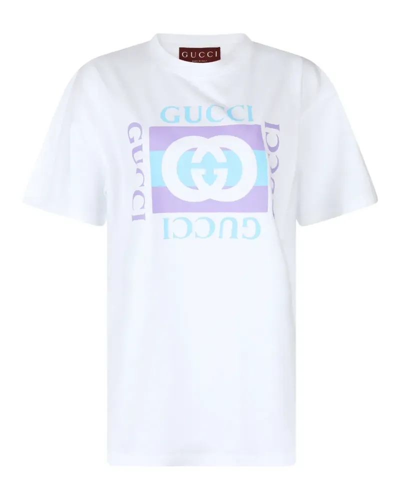 Gucci T-Shirt mit Logo-Print - Weiß Weiß