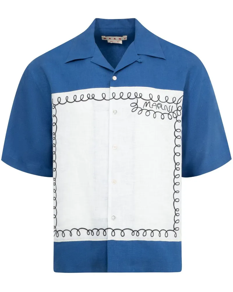 Marni Hemd mit Echos-Print - Blau Blau