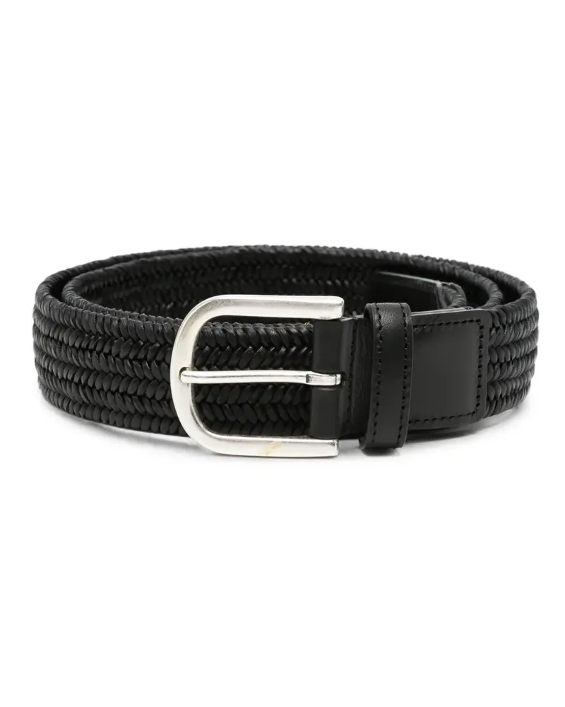 Canali Gewebter Gürtel - Schwarz Schwarz