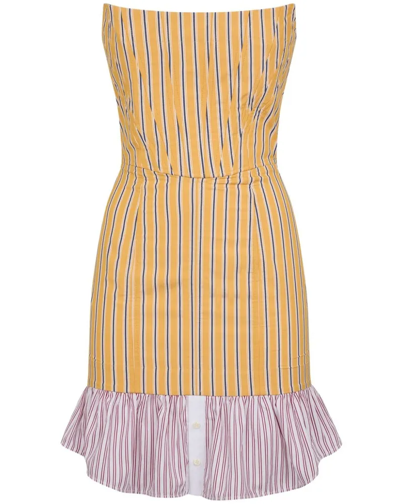 Dsquared2 Gestreiftes Minikleid - Gelb Gelb