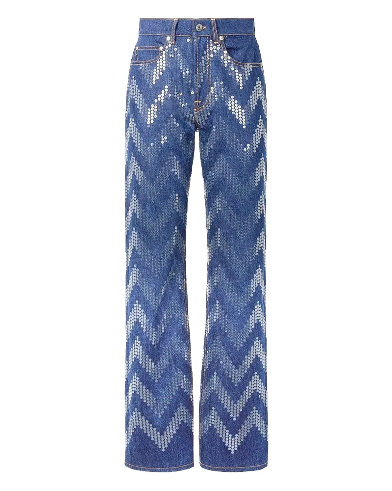 Missoni Pailletten-Jeans mit Zickzackmuster - Blau Blau