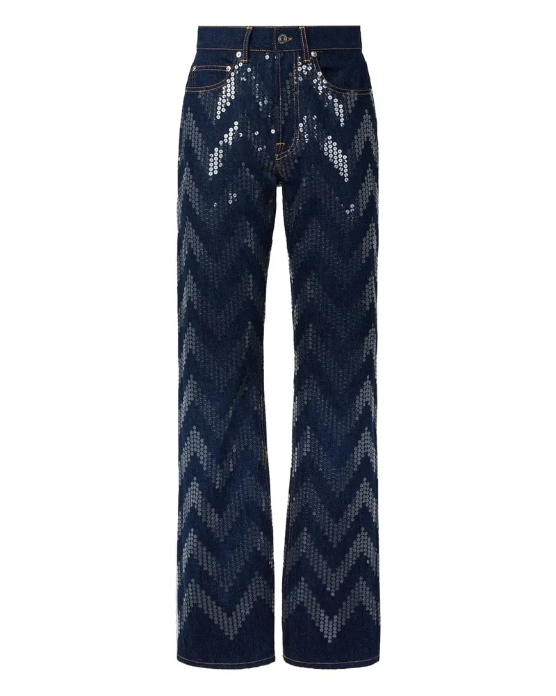 Missoni Pailletten-Jeans mit Zickzackmuster - Blau Blau