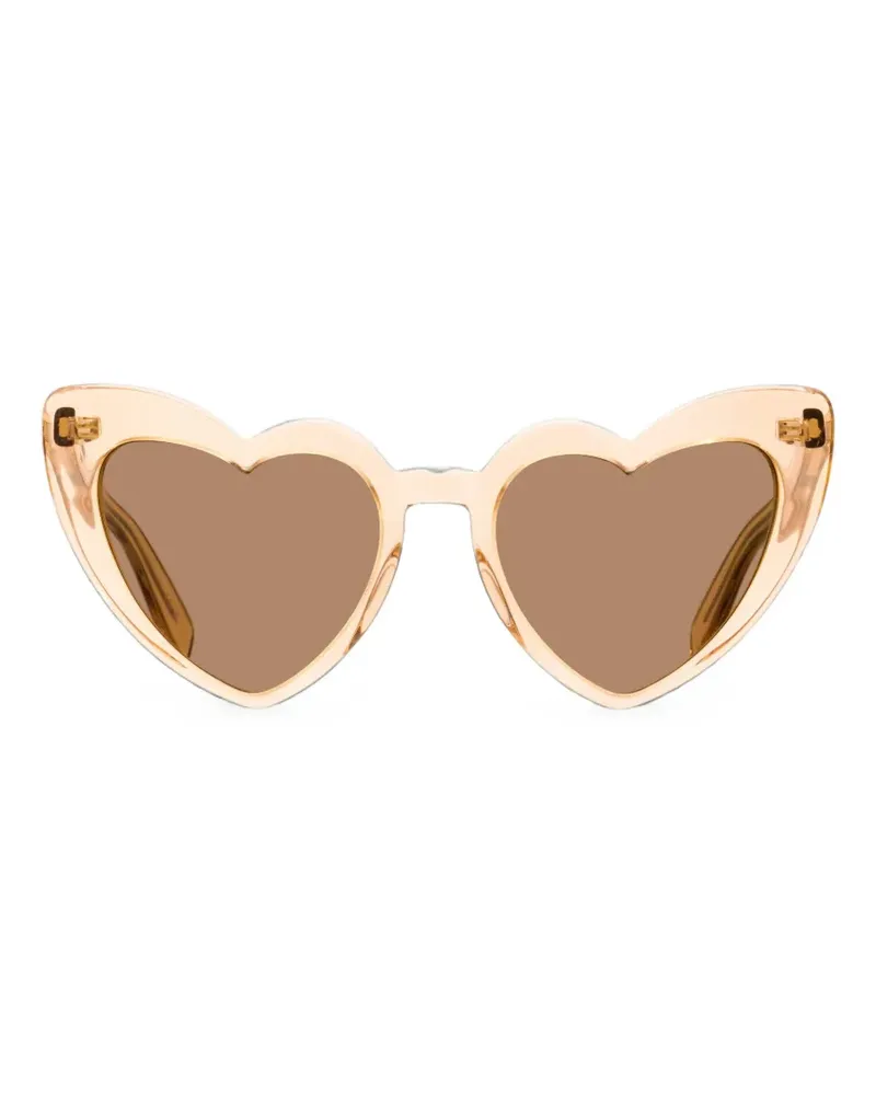 Saint Laurent Loulou heart-frame sunglasses - Nude Nude