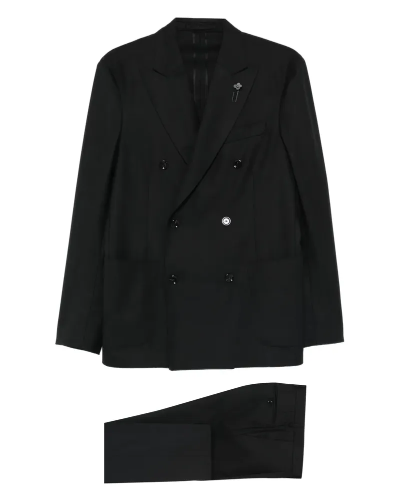 LARDINI double-breasted suit - Schwarz Schwarz
