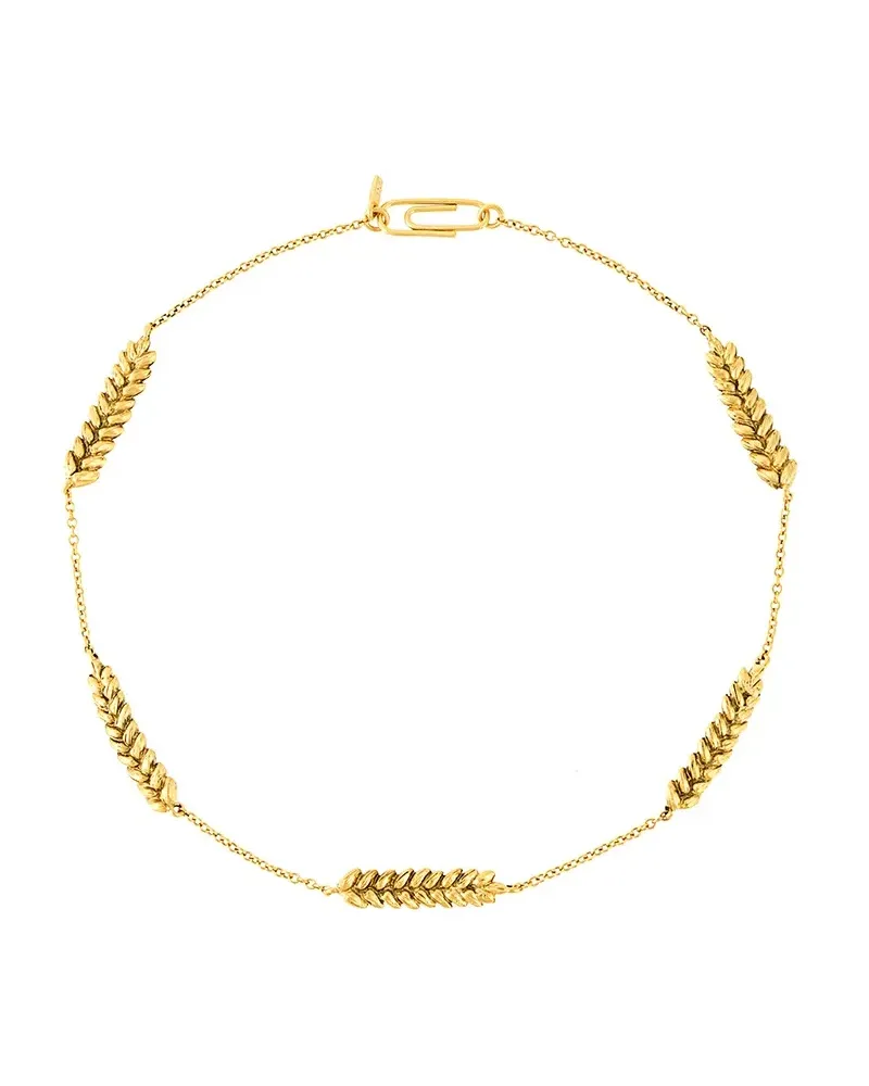 Aurélie Bidermann Five Wheat Cobs necklace - Metallic Metallic
