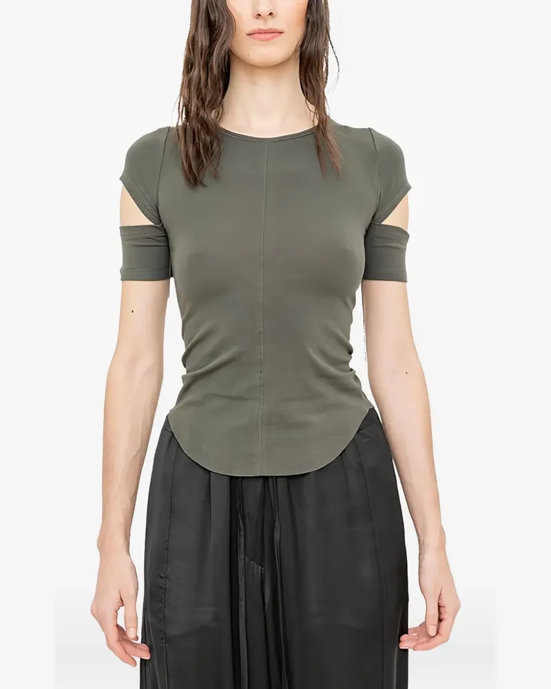 Andrea Ya'aqov cut-out short-sleeve T-shirt - Braun Braun
