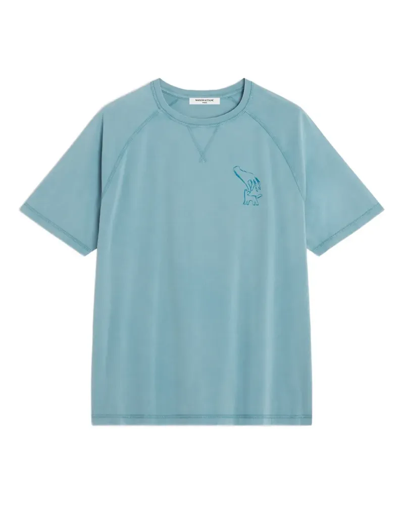 Kitsuné Fountain Stamp T-shirt - Blau Blau