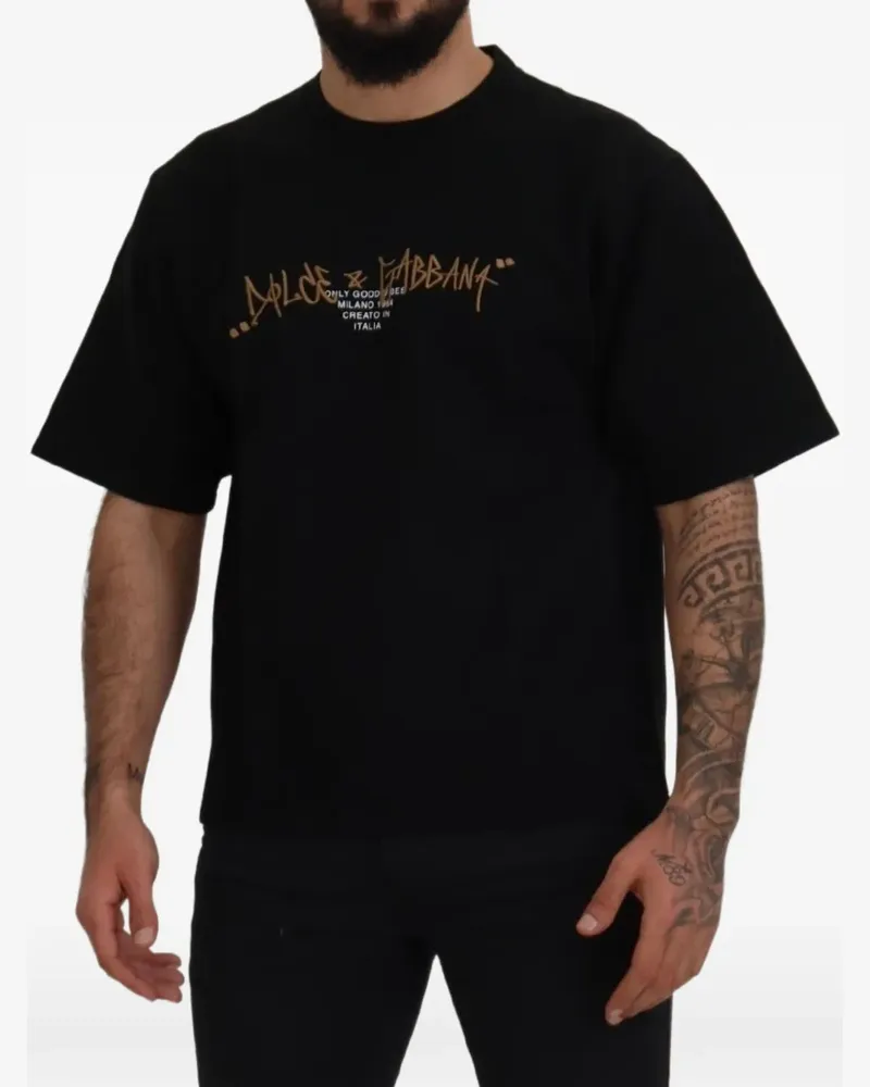 Dolce & Gabbana T-Shirt mit Logo-Print - Schwarz Schwarz