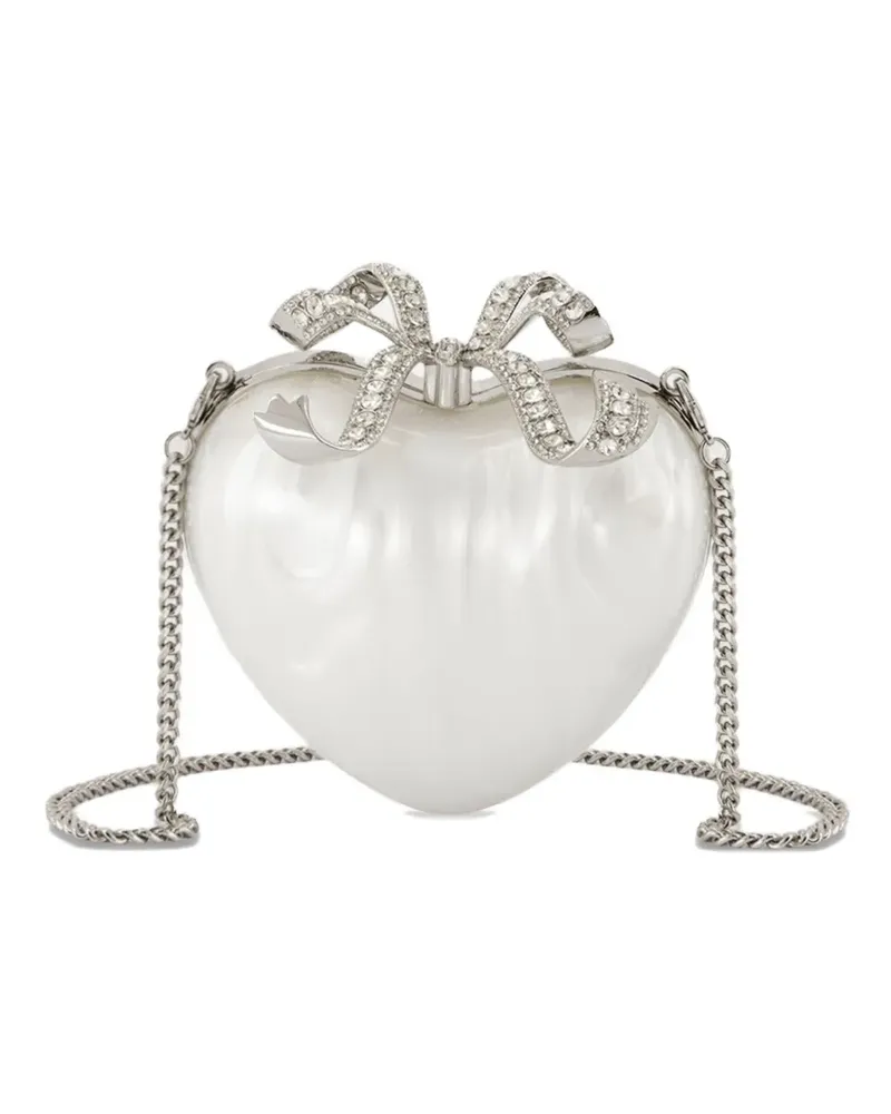 Self-Portrait Clutch mit Herz-Print - Weiß Weiß