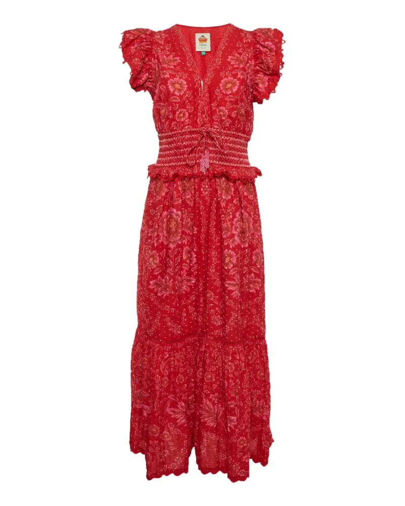 FARM Rio floral-print ruffled maxi dress - Rot Rot