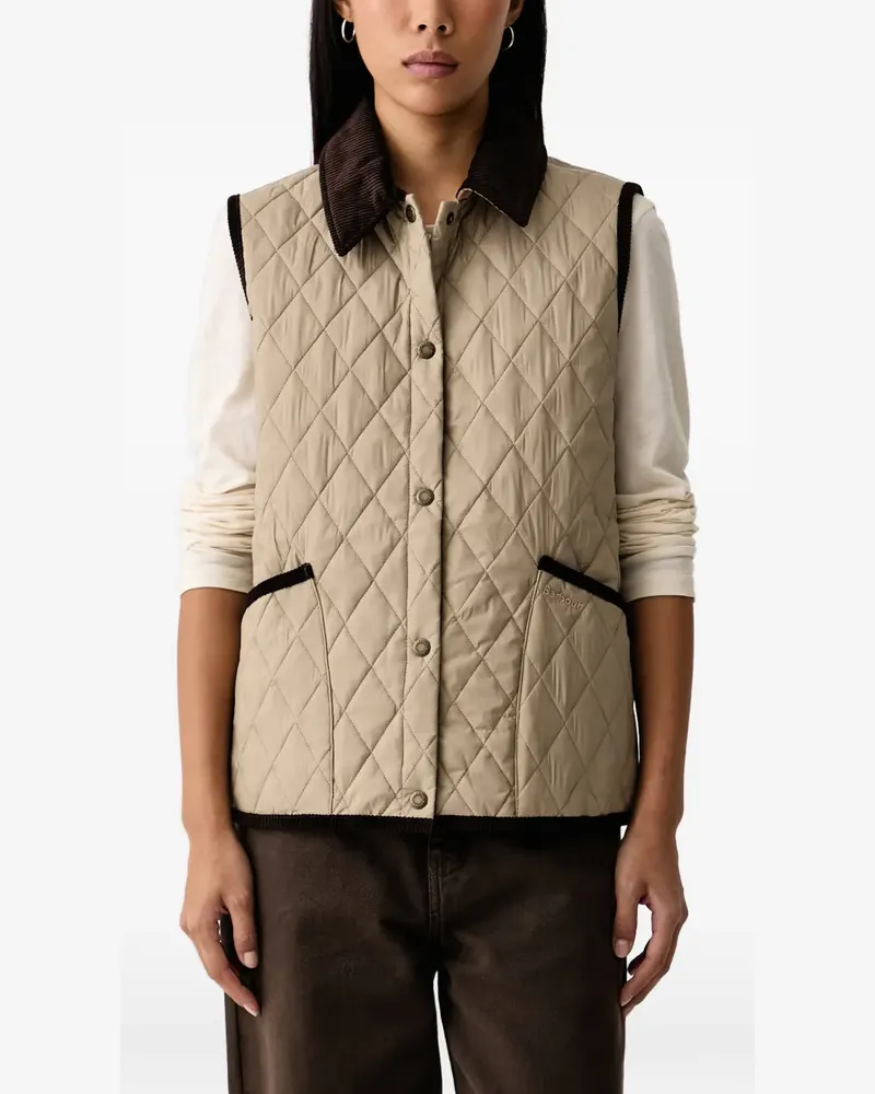 Barbour Darwen quilted corduroy-collar gilet - Nude Nude