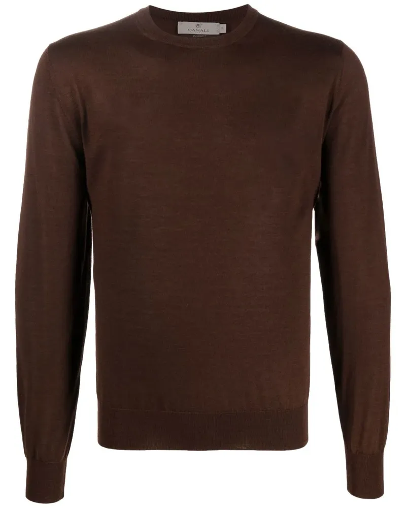 Canali Geripptes Sweatshirt - Braun Braun