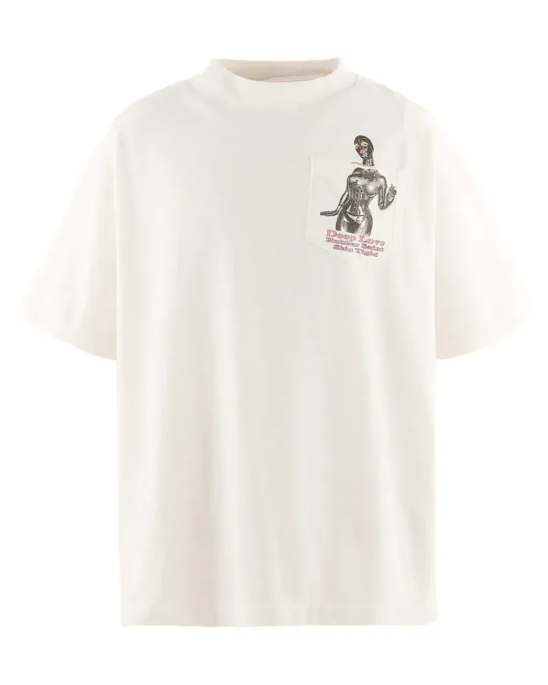SAINT MXXXXXX graphic-print pocket T-shirt - Weiß Weiß