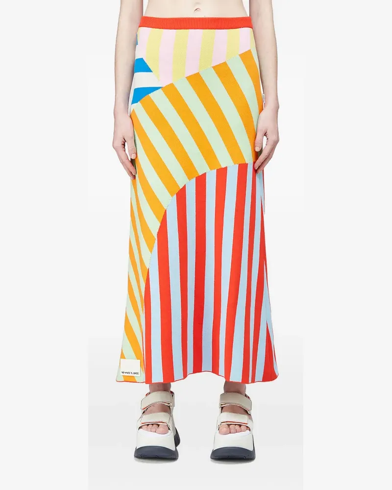 SUNNEI striped panelled midi skirt - Gelb Gelb